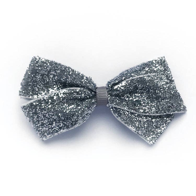 Verity Jones London - Medium Silver Glitter Hair Clip