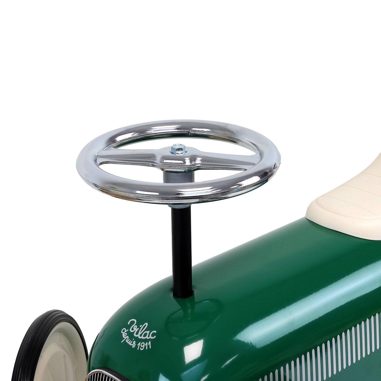 Hippychick - Vilal Metal British Racing Green Ride-On Car Vintage Style