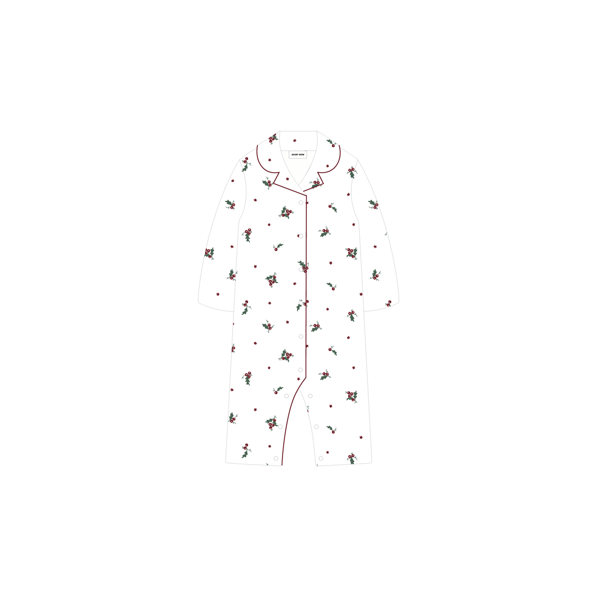 Avery Row - Baby Flannel Sleepsuit - Holly Scatter