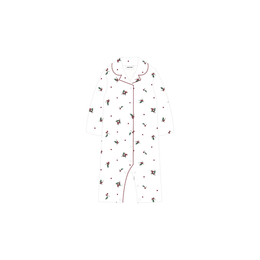 Avery Row - Baby Flannel Sleepsuit - Holly Scatter